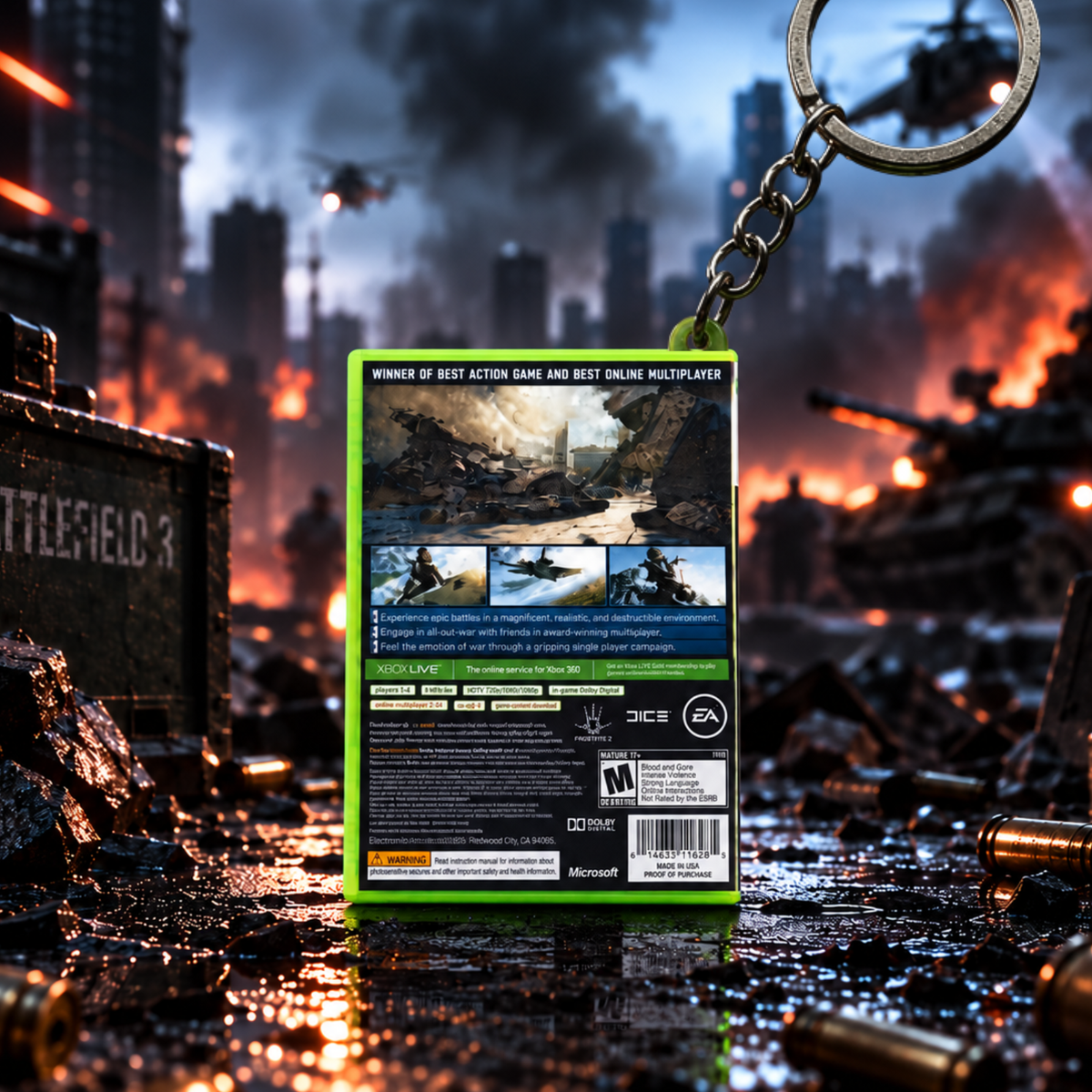 Battlefield 3 – Xbox 360 Mini Game Case Keychain