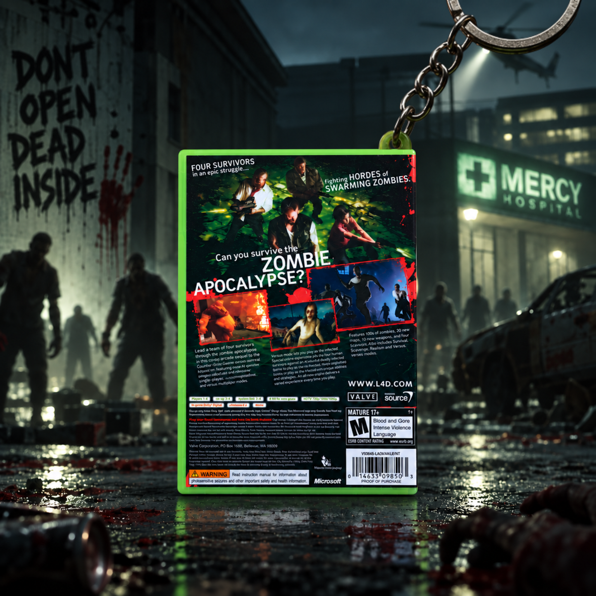 Left 4 Dead  – Xbox 360 Mini Game Case Keychain