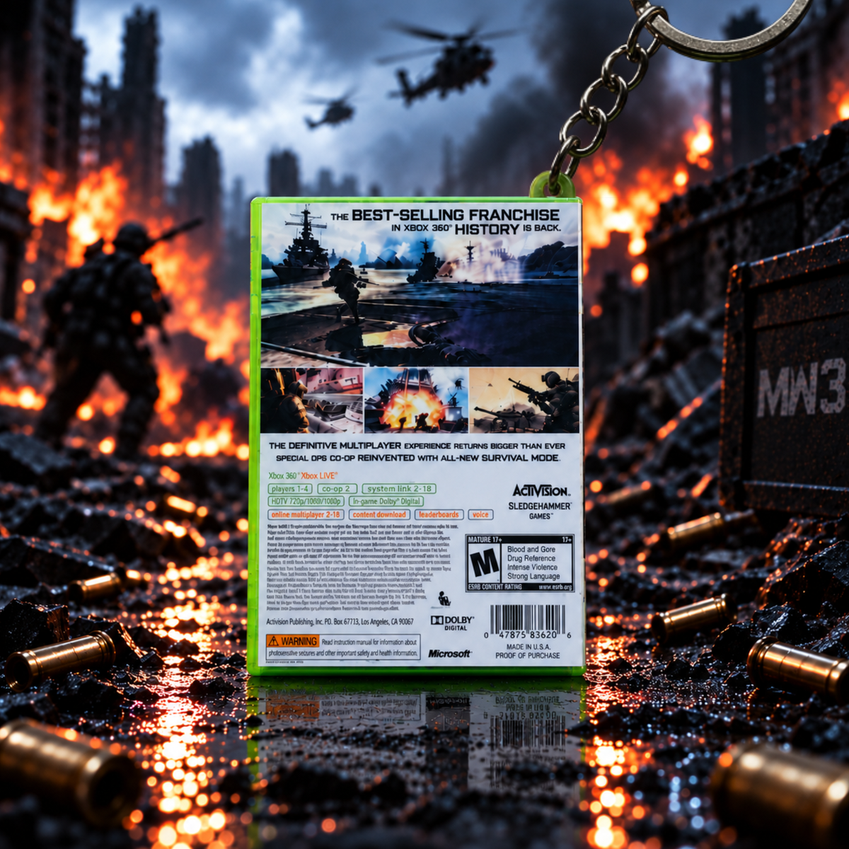 Call of Duty: Modern Warfare 3 – Xbox 360 Mini Game Case Keychain