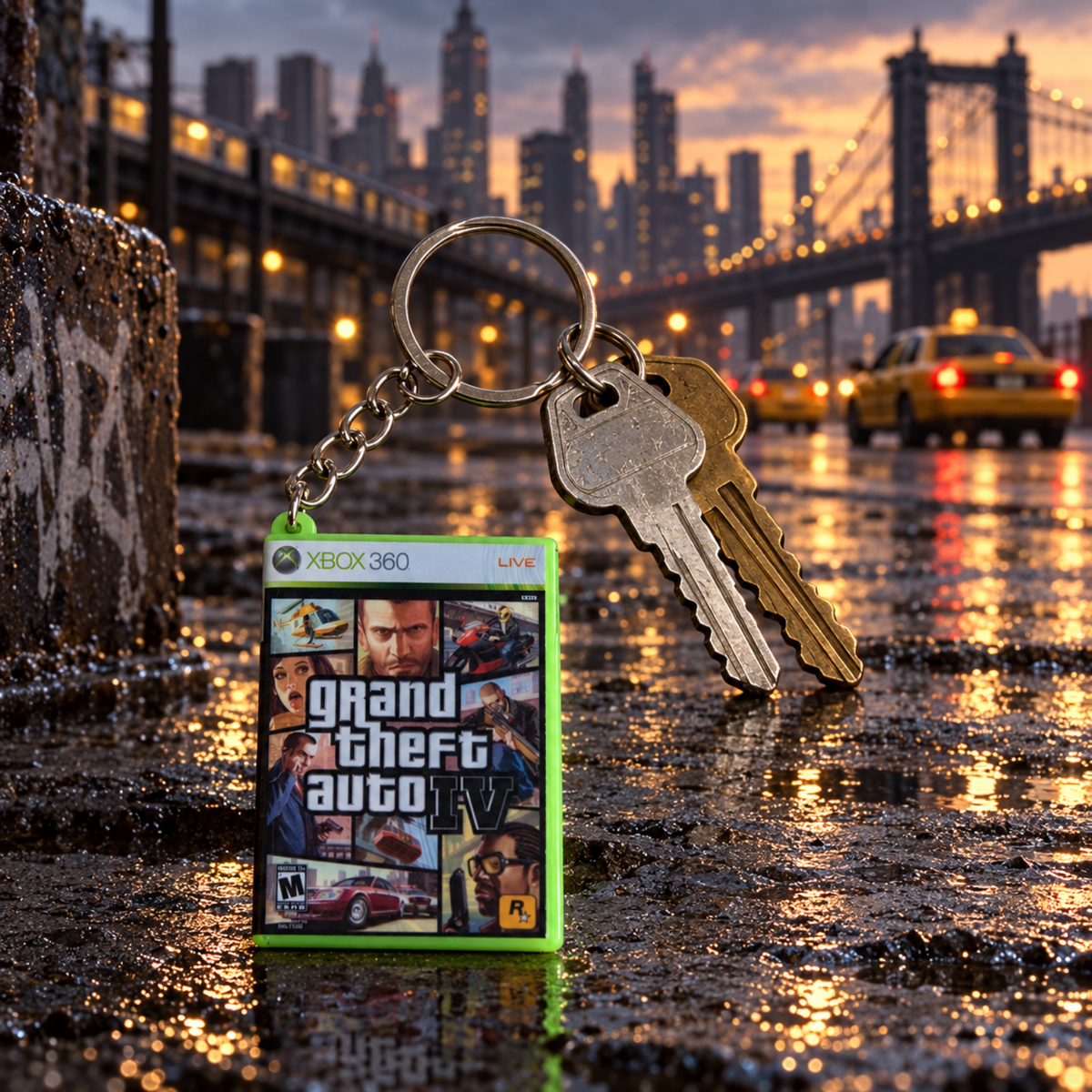 Grand Theft Auto IV – Xbox 360 Mini Game Case Keychain