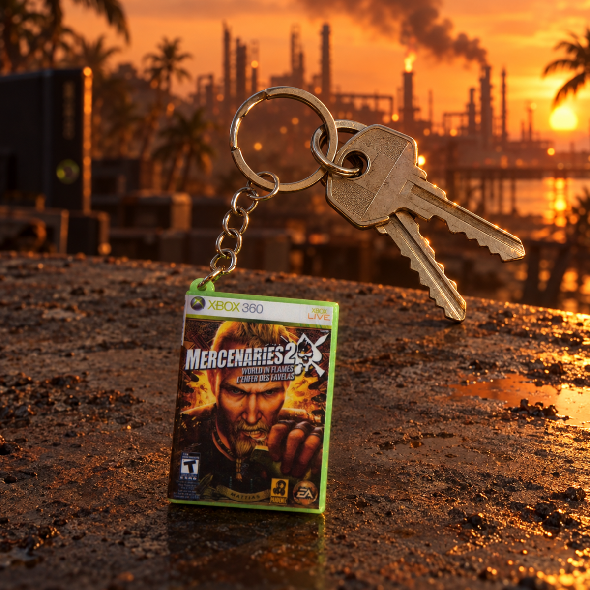 Mercenaries 2: World in Flames – Xbox 360 Mini Game Case Keychain