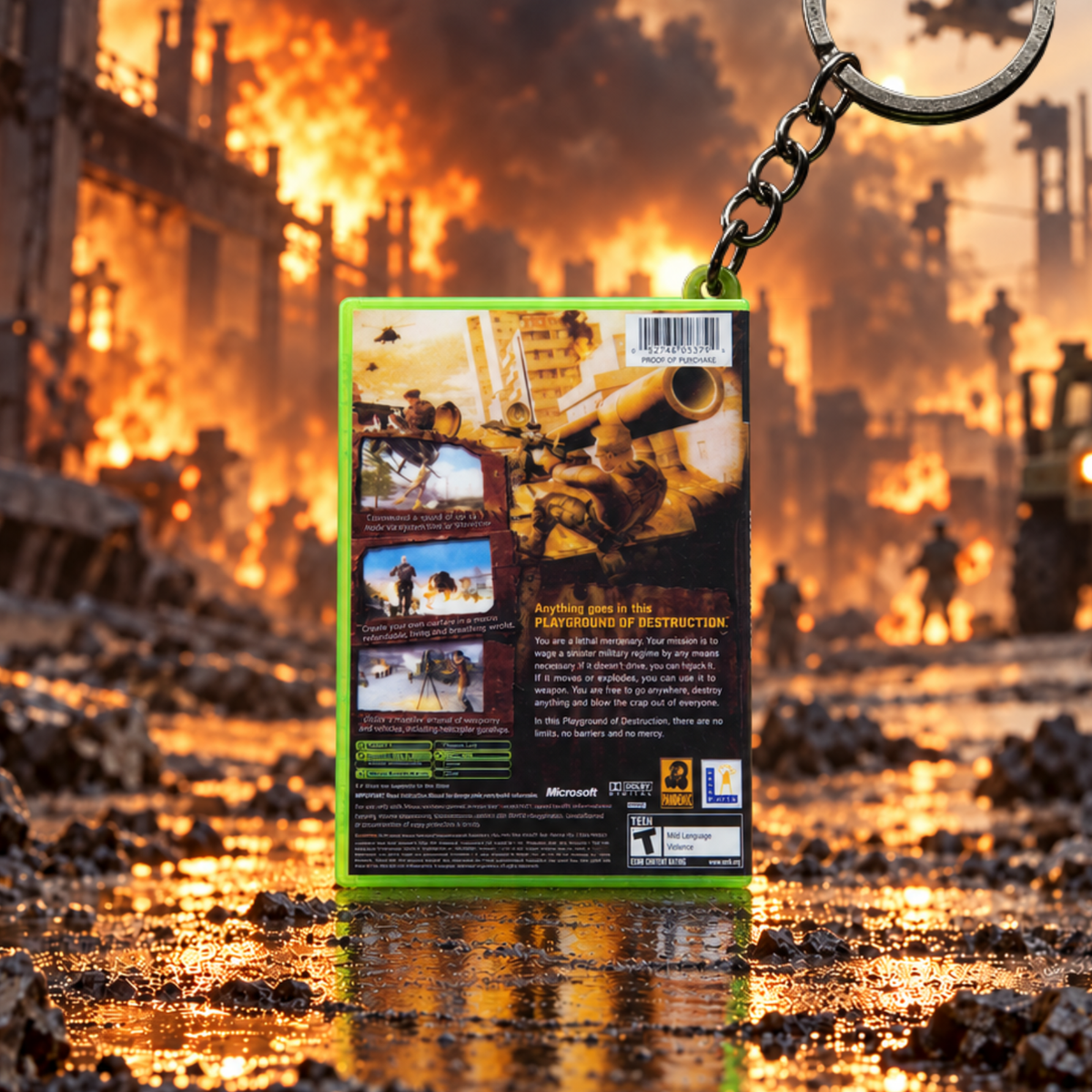 Mercenaries: Playground of Destruction – Xbox Mini Game Case Keychain