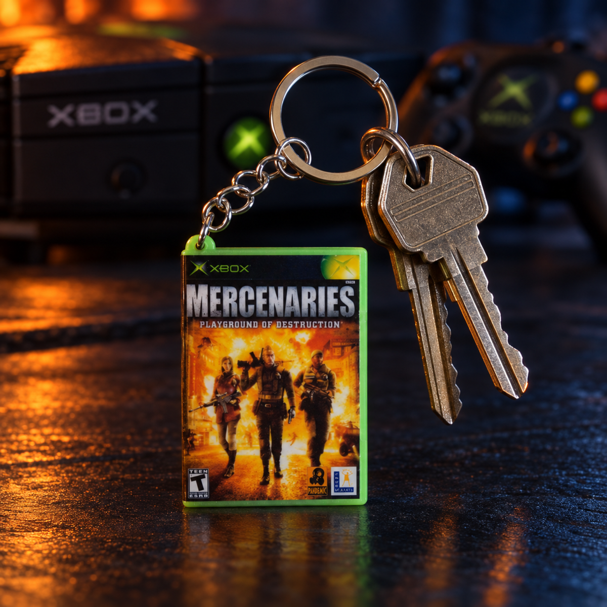 Mercenaries: Playground of Destruction – Xbox Mini Game Case Keychain
