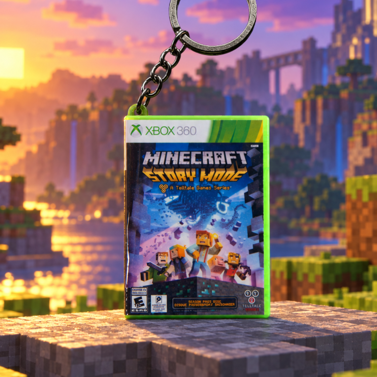 Minecraft: Story Mode – Xbox 360 Mini Game Case Keychain
