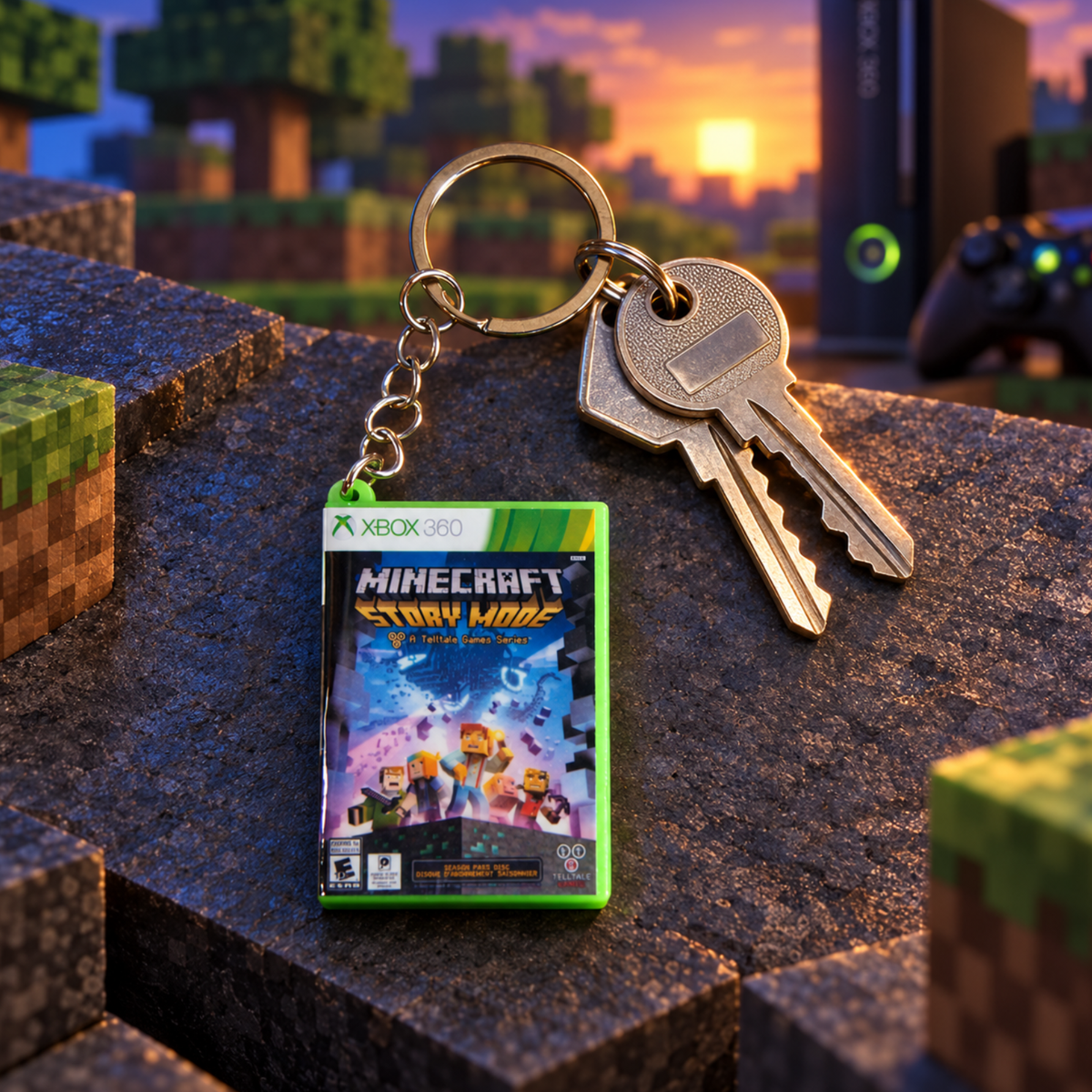 Minecraft: Story Mode – Xbox 360 Mini Game Case Keychain
