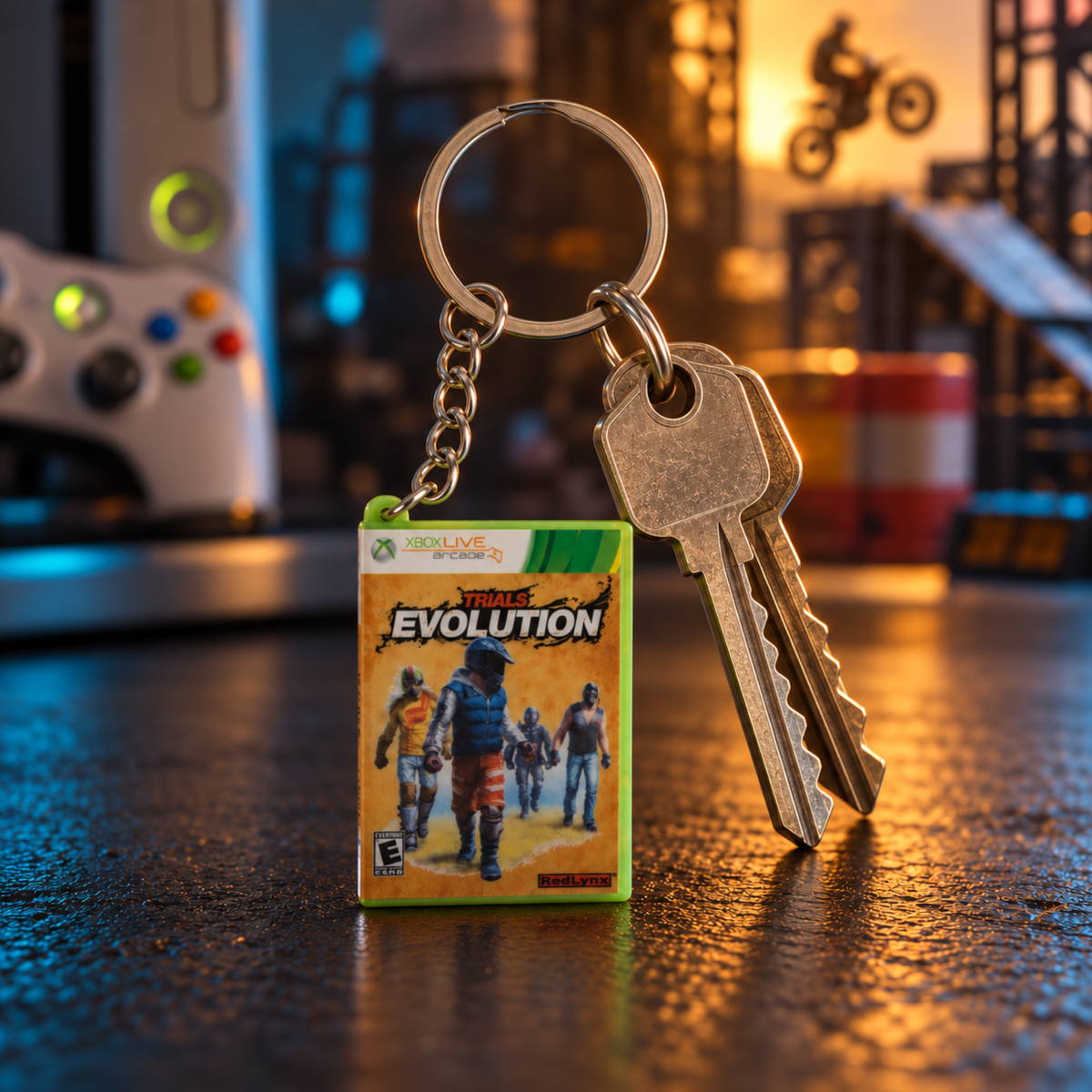 Trials Evolution – Xbox 360 Mini Game Case Keychain